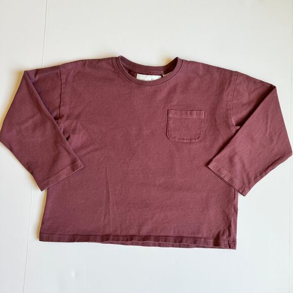 Zara Girls Long Sleeve Pocket Tee 4-5 - Picture 2 of 7